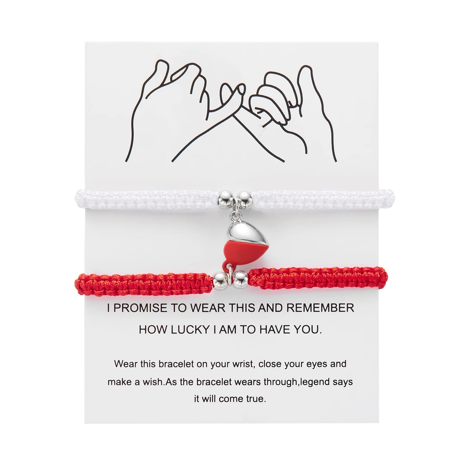 Handmade Heart Magnet Bracelet for Women Men Fashion Adjustable Braided Couple Bracelet Lovers Bestie Friendship Jewelry Sets