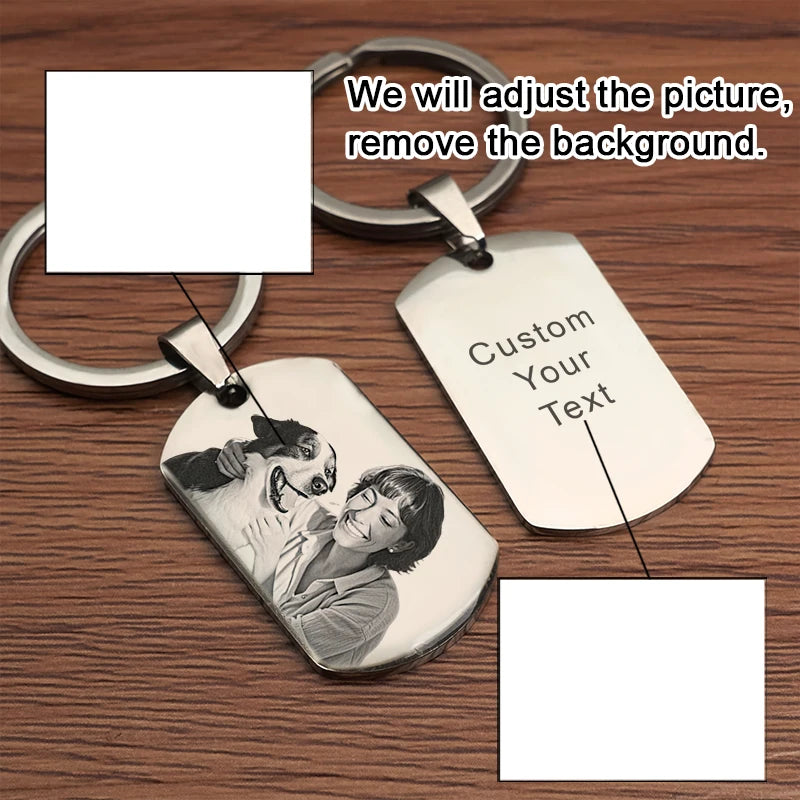 Personalized Photo Keychain Drive Safe,Custom Photo Couple Keychain Gift for Him,Pet Memorial Gifts,Keychains for men women