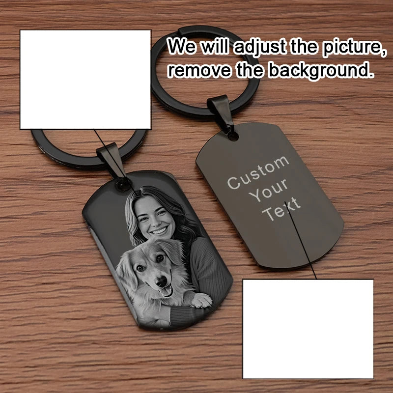 Personalized Photo Keychain Drive Safe,Custom Photo Couple Keychain Gift for Him,Pet Memorial Gifts,Keychains for men women