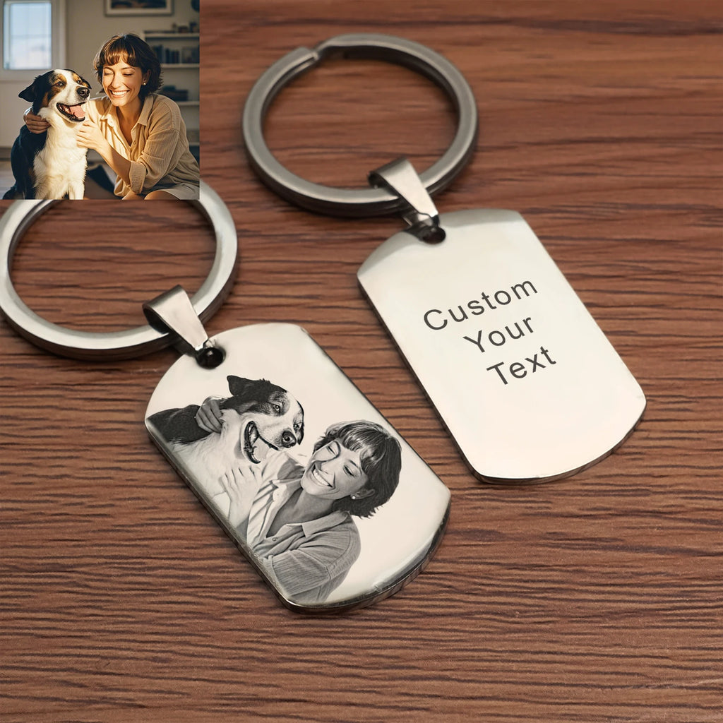 Personalized Photo Keychain Drive Safe,Custom Photo Couple Keychain Gift for Him,Pet Memorial Gifts,Keychains for men women