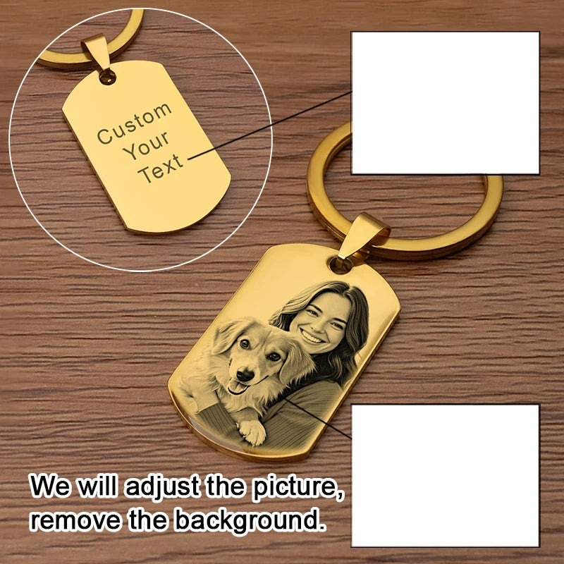Personalized Photo Keychain Drive Safe,Custom Photo Couple Keychain Gift for Him,Pet Memorial Gifts,Keychains for men women