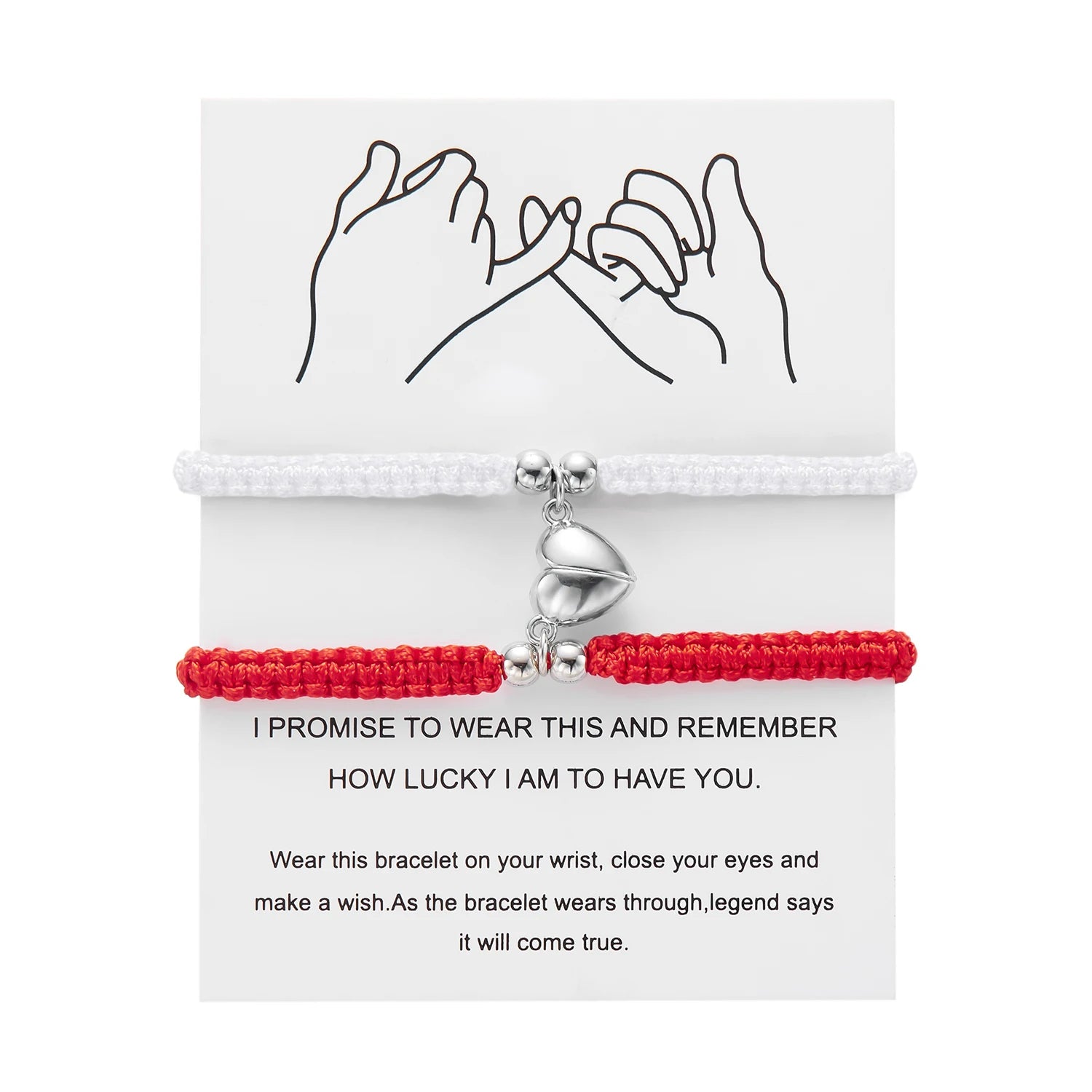 Handmade Heart Magnet Bracelet for Women Men Fashion Adjustable Braided Couple Bracelet Lovers Bestie Friendship Jewelry Sets